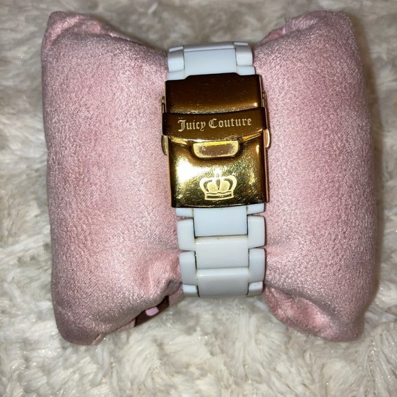 Juicy Couture Women's Rich Girl Gold-Plated and White Plastic Bracelet Watch - Picture 2 of 3